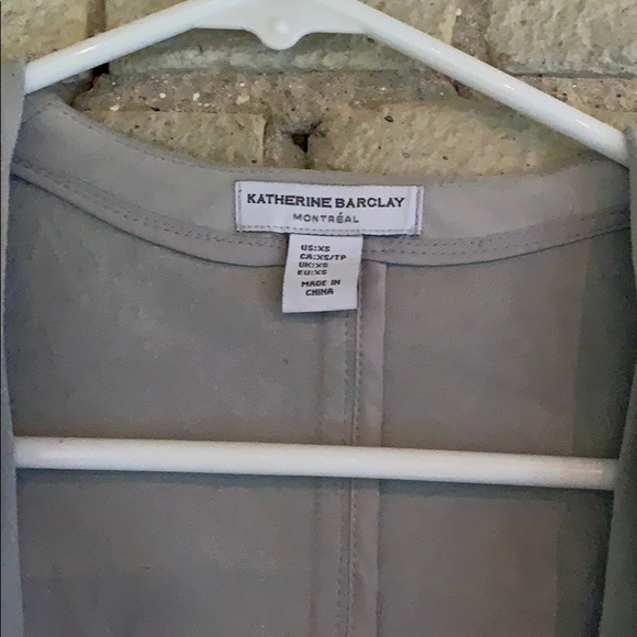 Katherine Barclay Gray Suede Cardigan - Picture 2 of 4